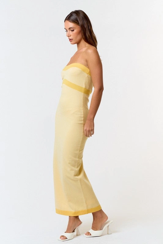 Ivey Sunburst Pleated Maxi Dress Bold Borderline Tube Maxi Dress