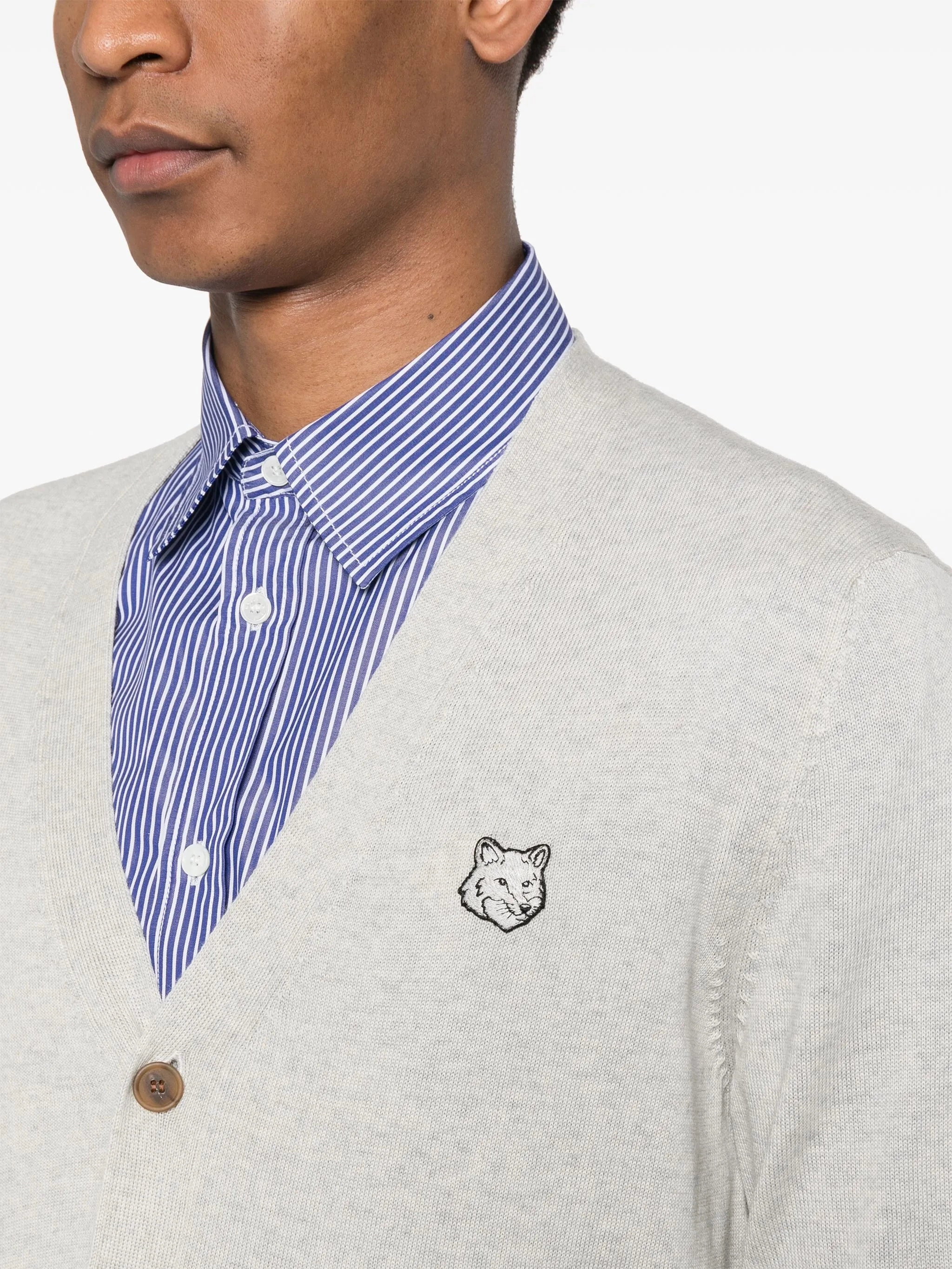 Bold Fox Head wool cardigan Orient Allure Knitwear Ltd