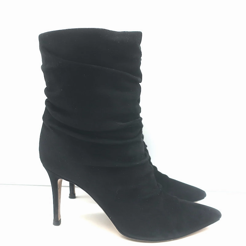 Alpine Boots Gianvito Rossi Cecile Slouch Ankle Boots Black Suede Size 36.5
