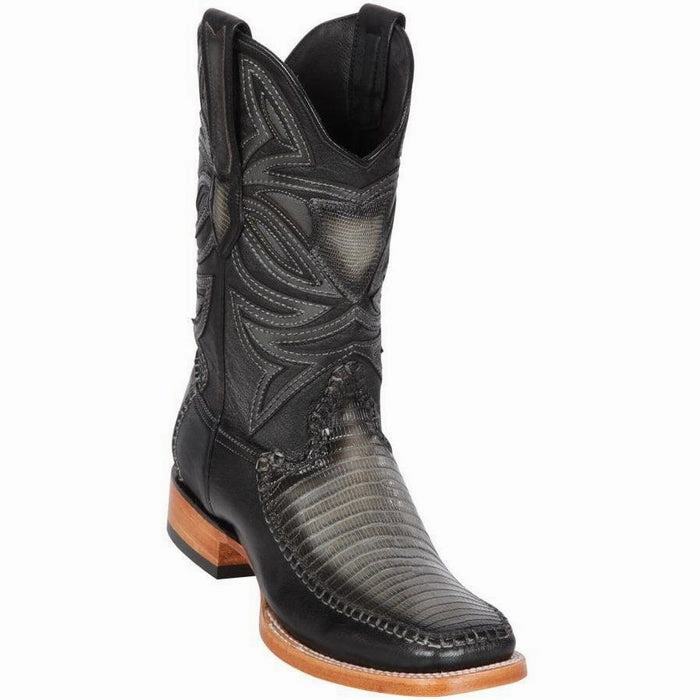 Equestrian Boots Leather Botas de Armadillo Lizard con Venado Horma Ranchera Cuadrada
