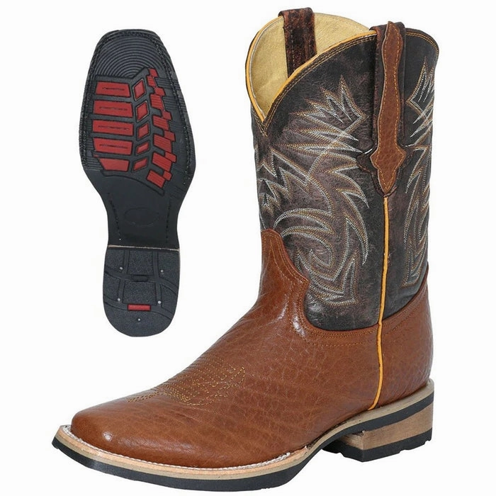 Botas de Cuello de Toro Original Horma Rodeo Color Miel Suela de Hule GEN Trukka Boots