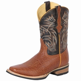 Botas de Cuello de Toro Original Horma Rodeo Color Miel Suela de Hule GEN Elliott Boots