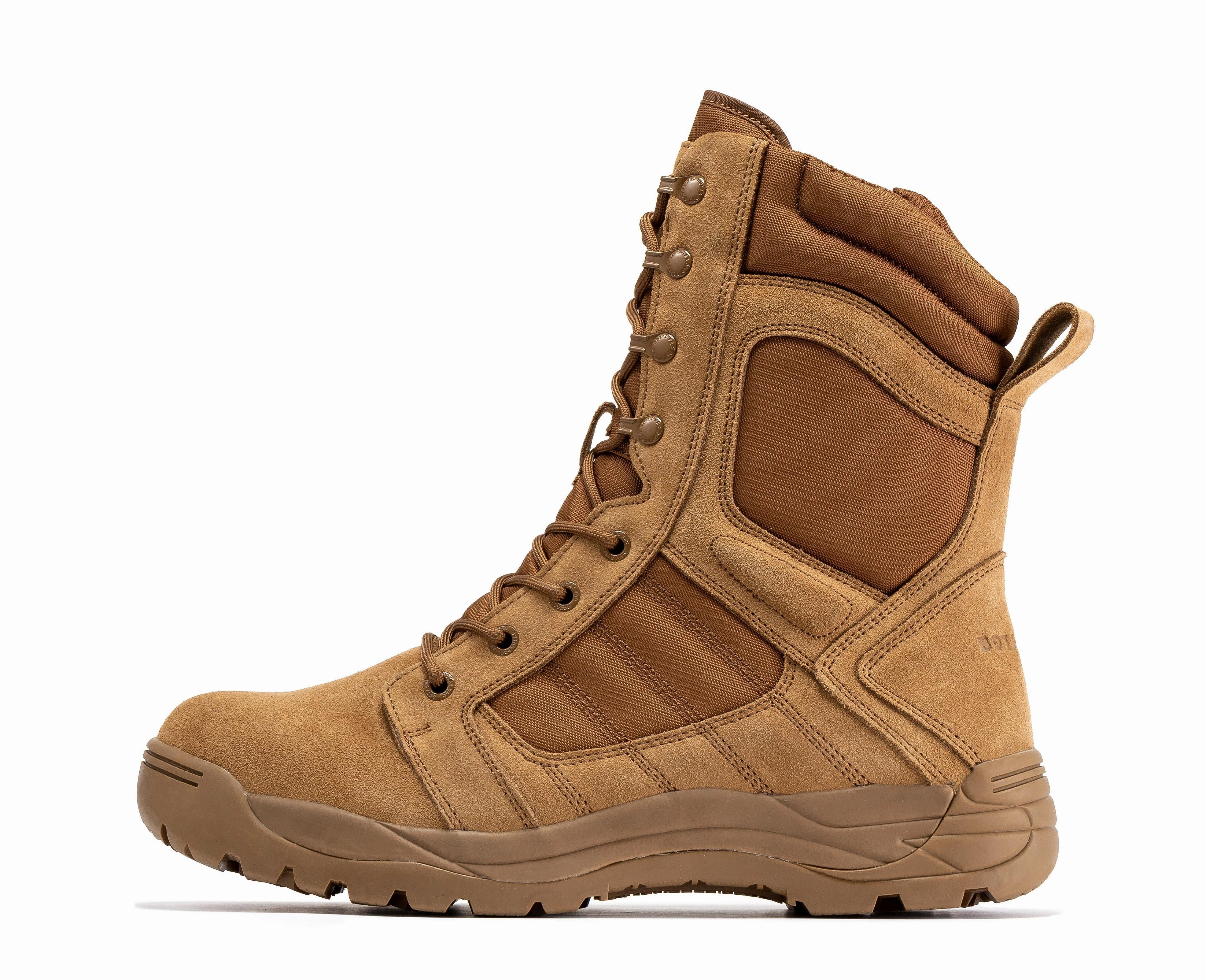 Botas Pro Coyote Men's 8 inch Side Zipper Rubber Sole Tactical Boots BMP110CT Dsw Hiking Boots
