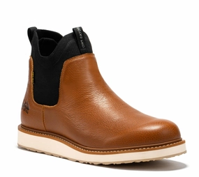 Botas Pro Wheat Men's 6 inch Wedge Chelsea Pull-On Boots VBP501 Best Work Boots For Walking On Concrete Floors All Day