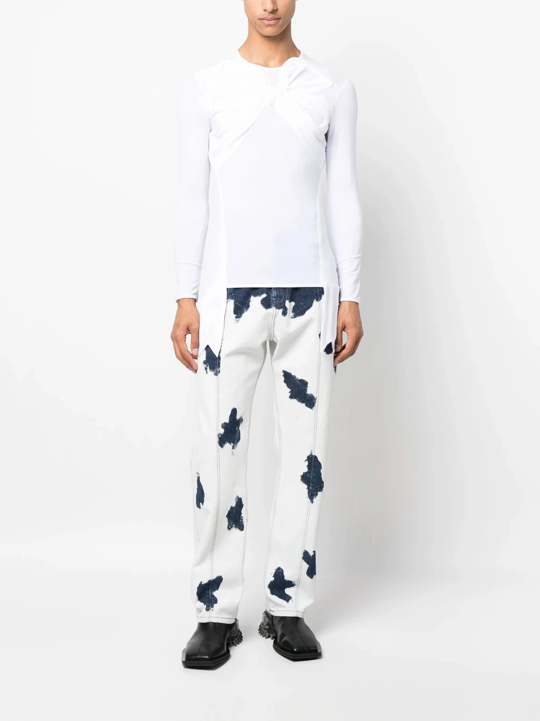 bow-detail long-sleeve T-shirt Websites To Design T Shirts