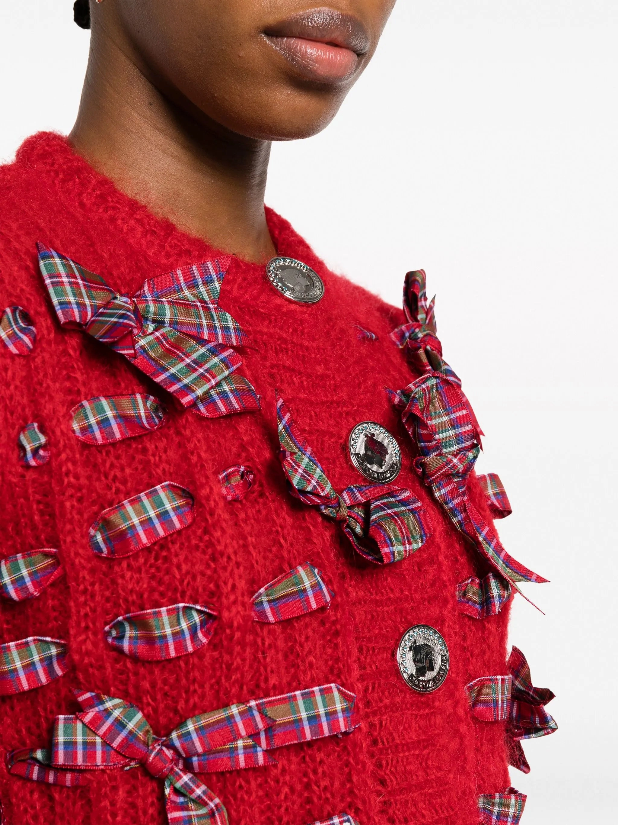 bow-detail ribbed-knit cardigan Tailor Made Knitwear