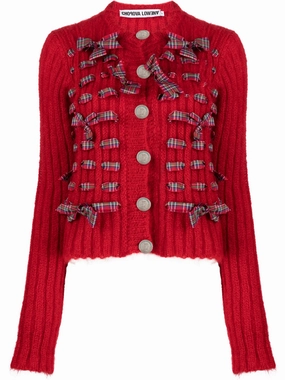 bow-detail ribbed-knit cardigan Knitwear Websites