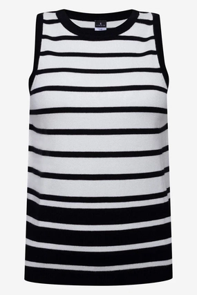 Mansur Gavriel Knitwear Sleeveless Stripe Knitwear Black and White