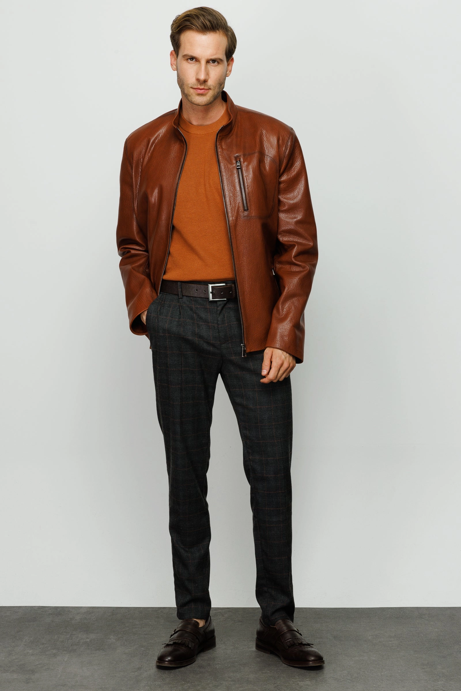 The Blanchard Brown Leather Men Jacket Sales On Jackets