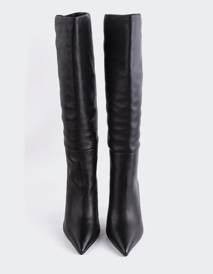 Grimani Black Leather Leather Tramping Boots