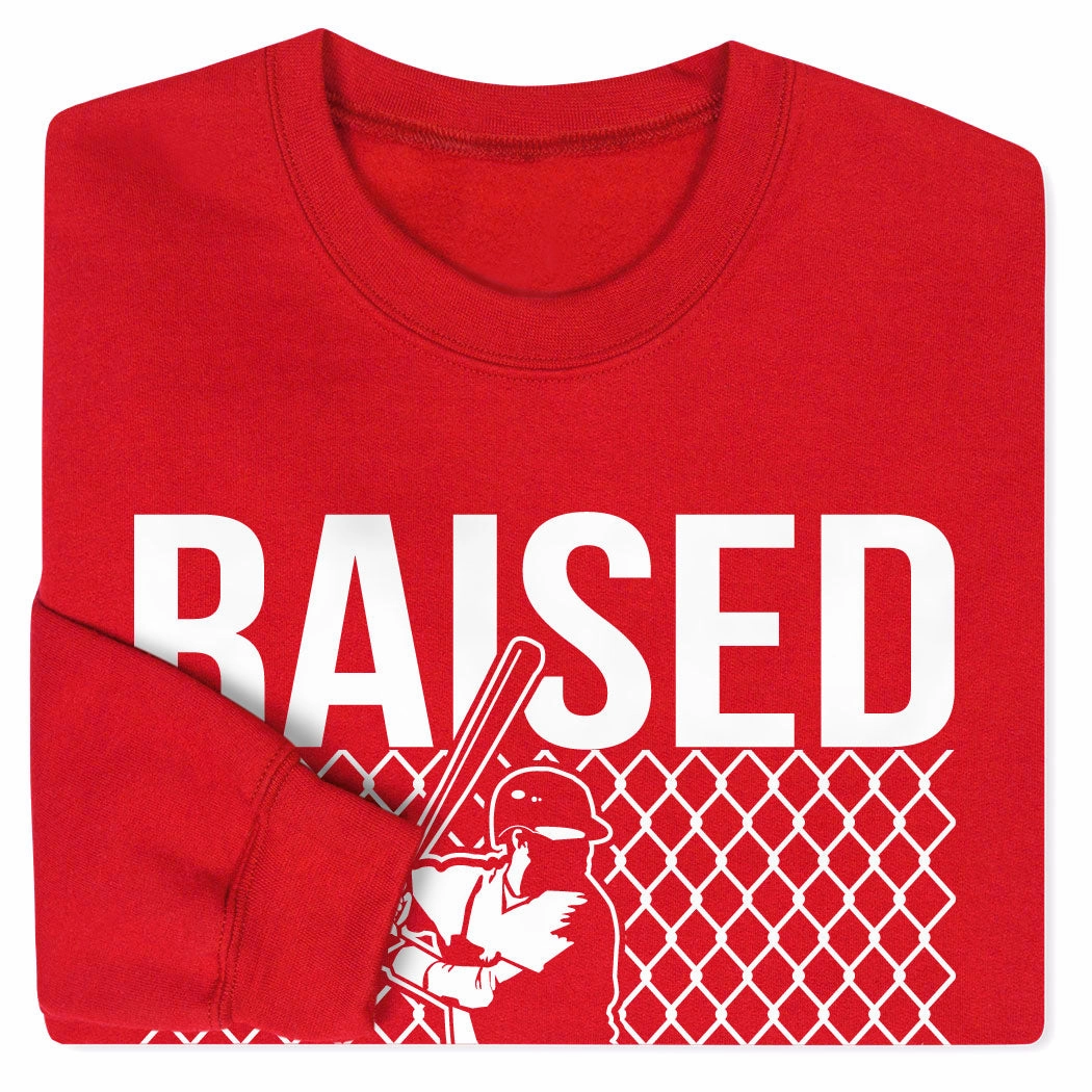 Naughty Sweatshirts Baseball Crewneck Sweatshirt - Raised in a Cage