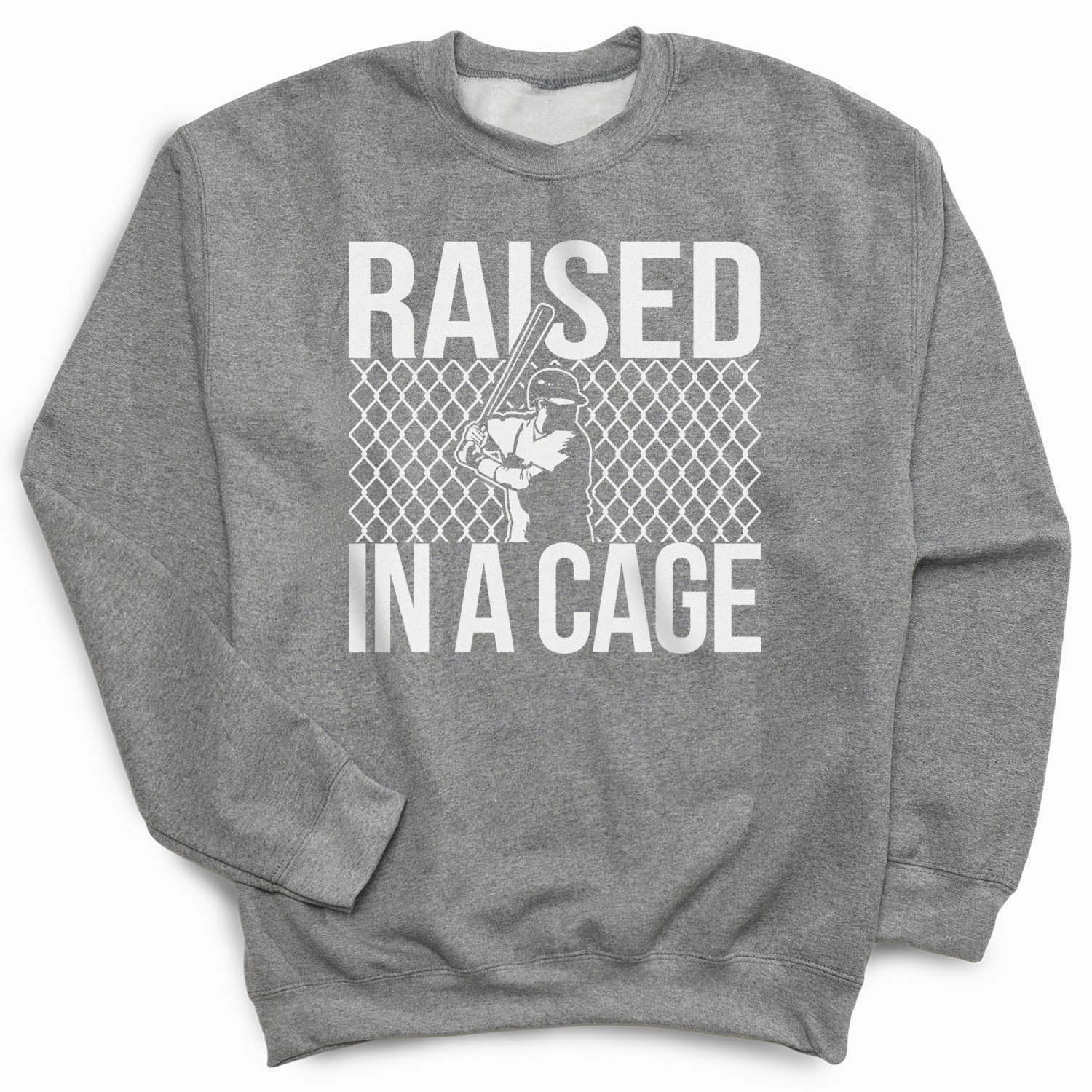 Baseball Crewneck Sweatshirt - Raised in a Cage Daytona 500 Sweatshirts