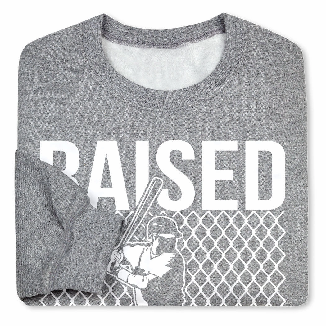 Baseball Crewneck Sweatshirt - Raised in a Cage Oxford Sweatshirts