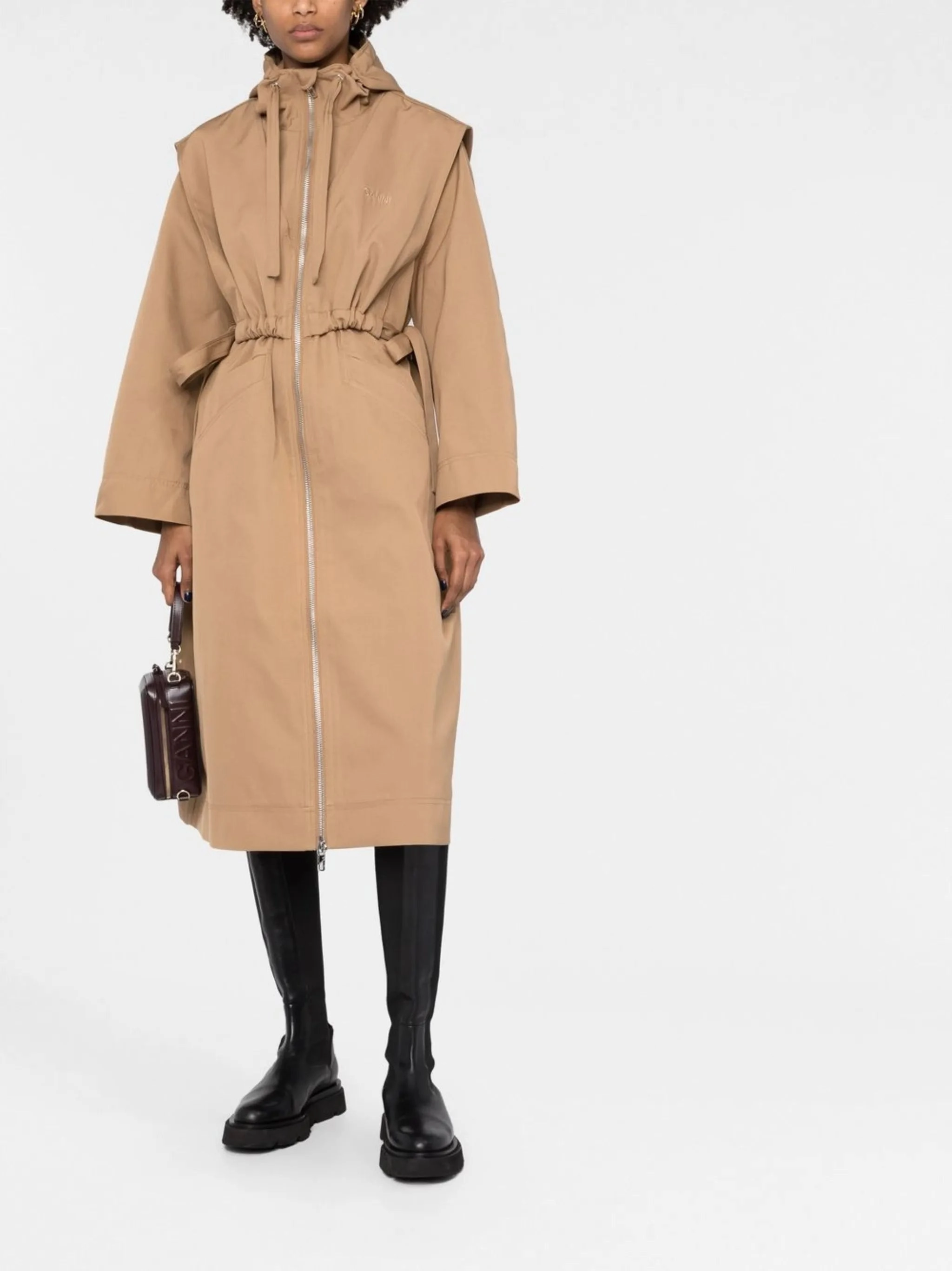 drawstring hooded coat Dress Coats For Plus Size