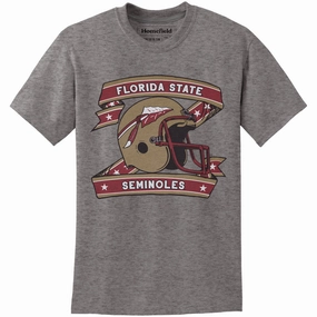 Unc T Shirts Homefield Adult/Unisex Vault Florida State Seminoles Helmet Design Short Sleeve T-shirt - Grey