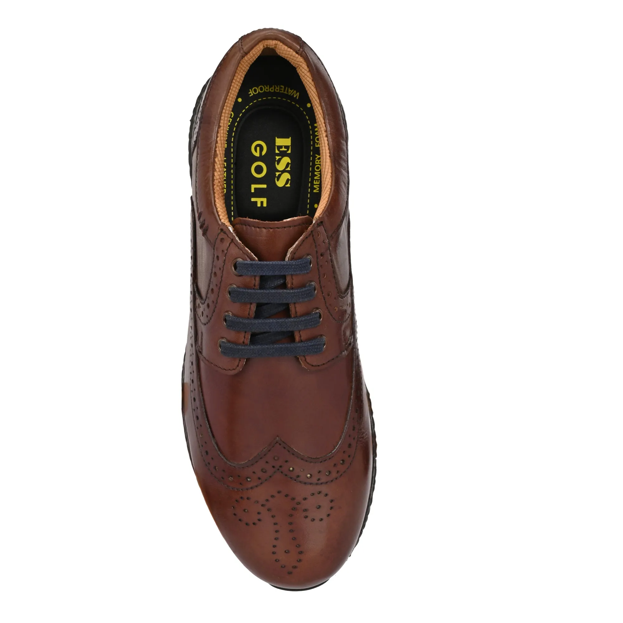 Cool Waterproof Shoes Brogue Spikeless Brown-Golf Shoes