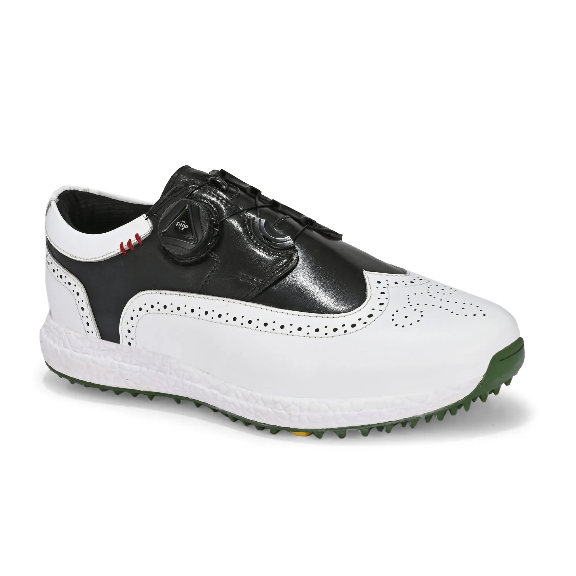 Waterproof Casual Walking Shoes Brogue Spikeless Easy-Go White Black-Golf Shoes