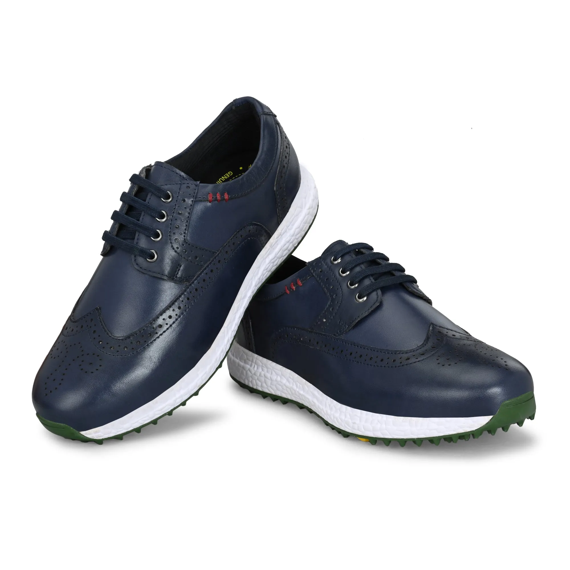 Brogue Spikeless Navy-Golf Shoes Best Waterproof Safety Shoes