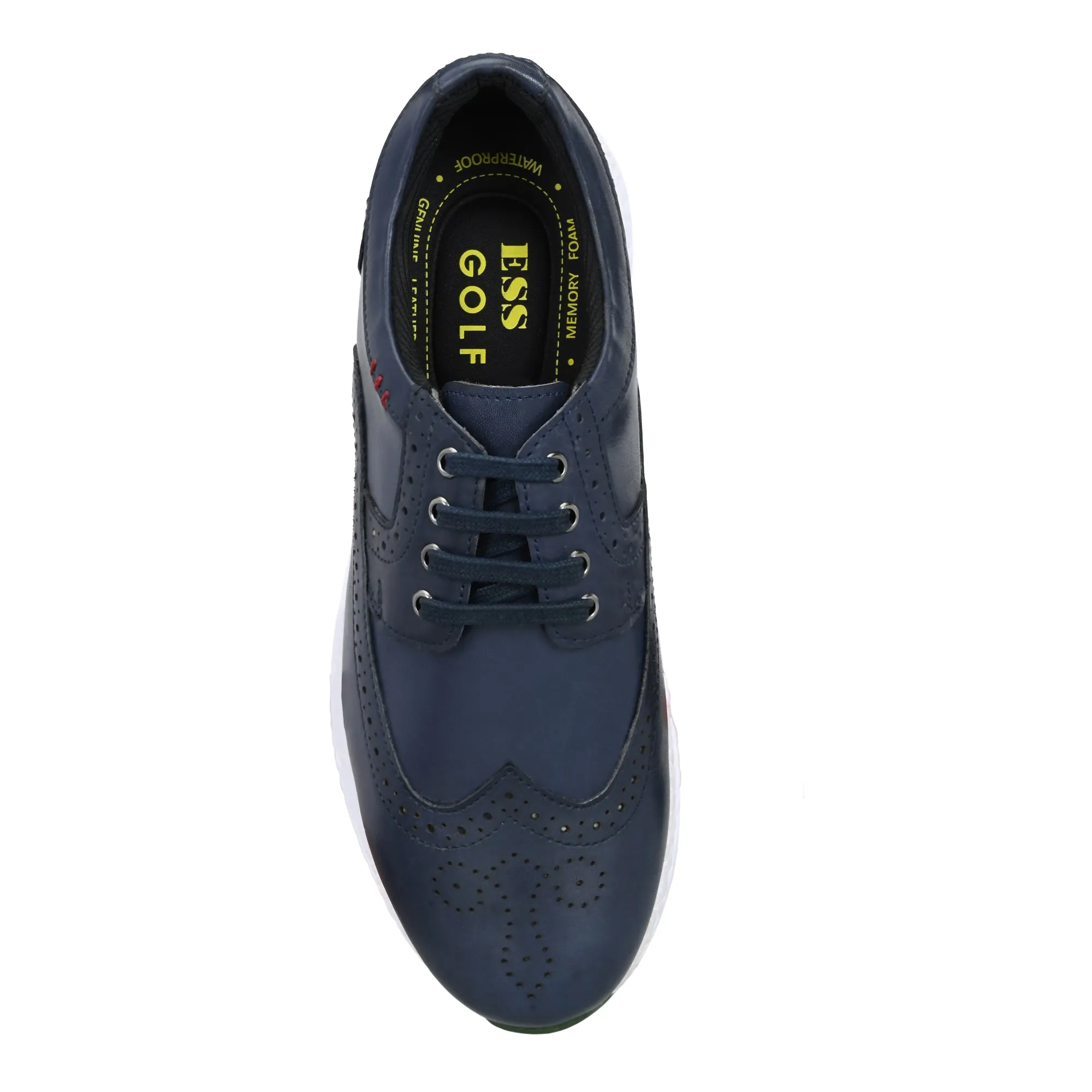 Waterproof Boots & Shoes Brogue Spikeless Navy-Golf Shoes