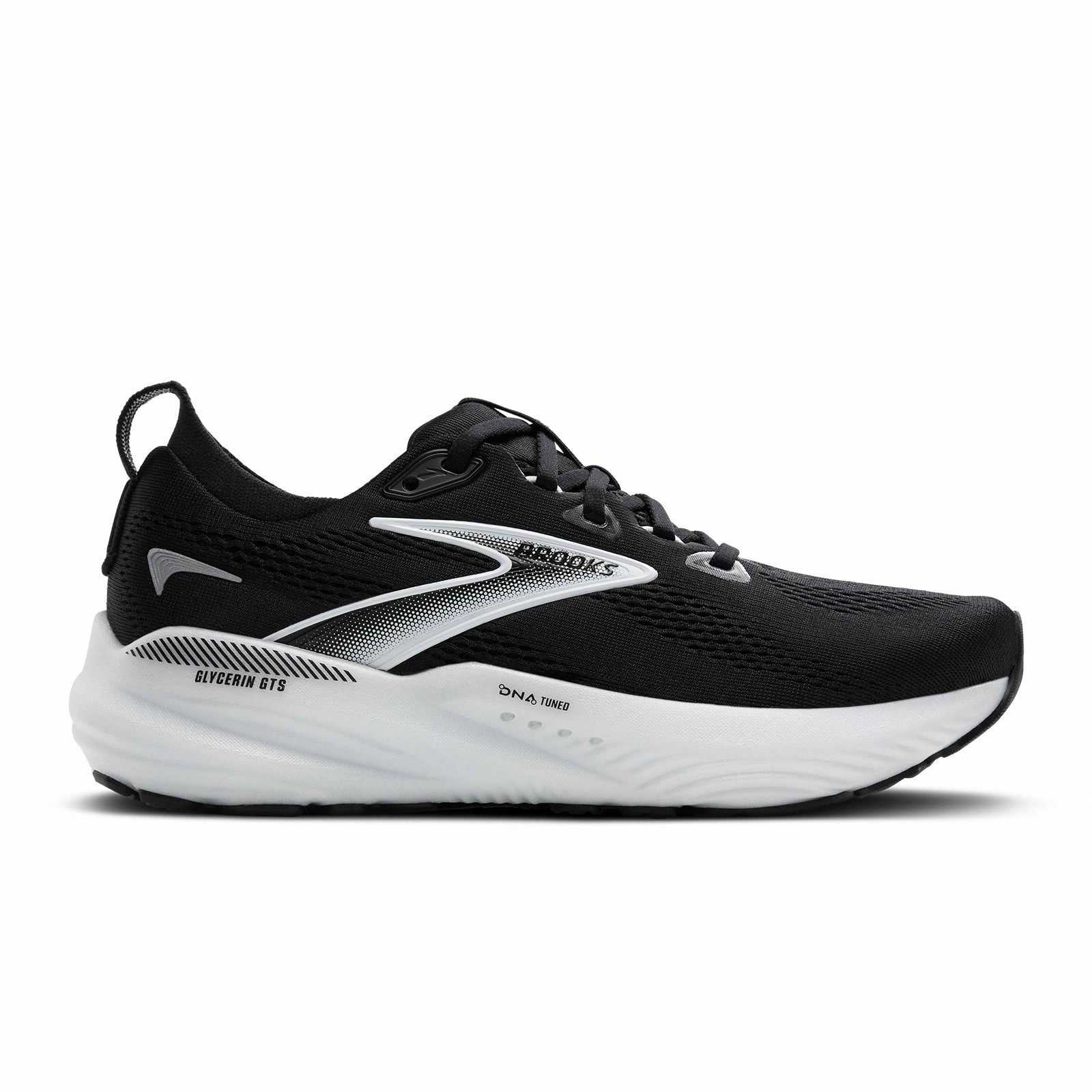 Running Shoe For Arch Support Brooks Glycerin GTS 22 Running Shoe (Women) - Black/Grey/White