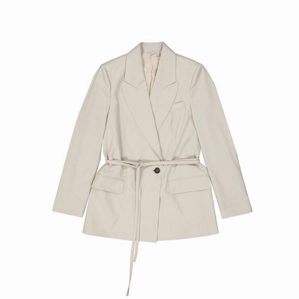Brunello Cucinelli Beige Elastane Coat Petite Winter Coats With Hood