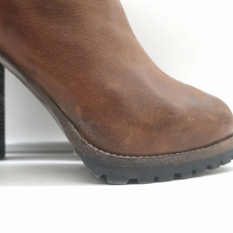 Brunello Cucinelli Platform Chelsea Boots Brown Leather Size 40 Cognac Chelsea Boots