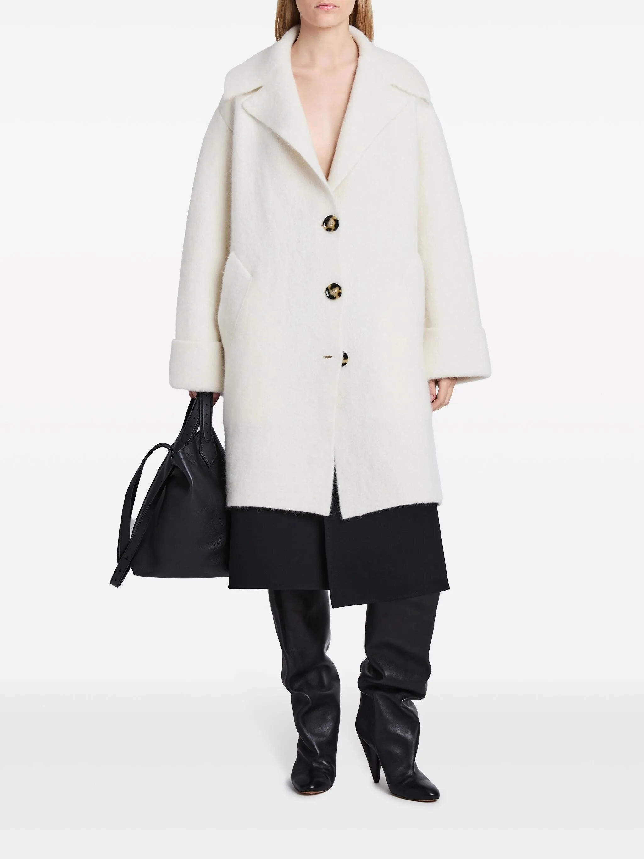 brushed single-breasted coat Types Of Fur Coats