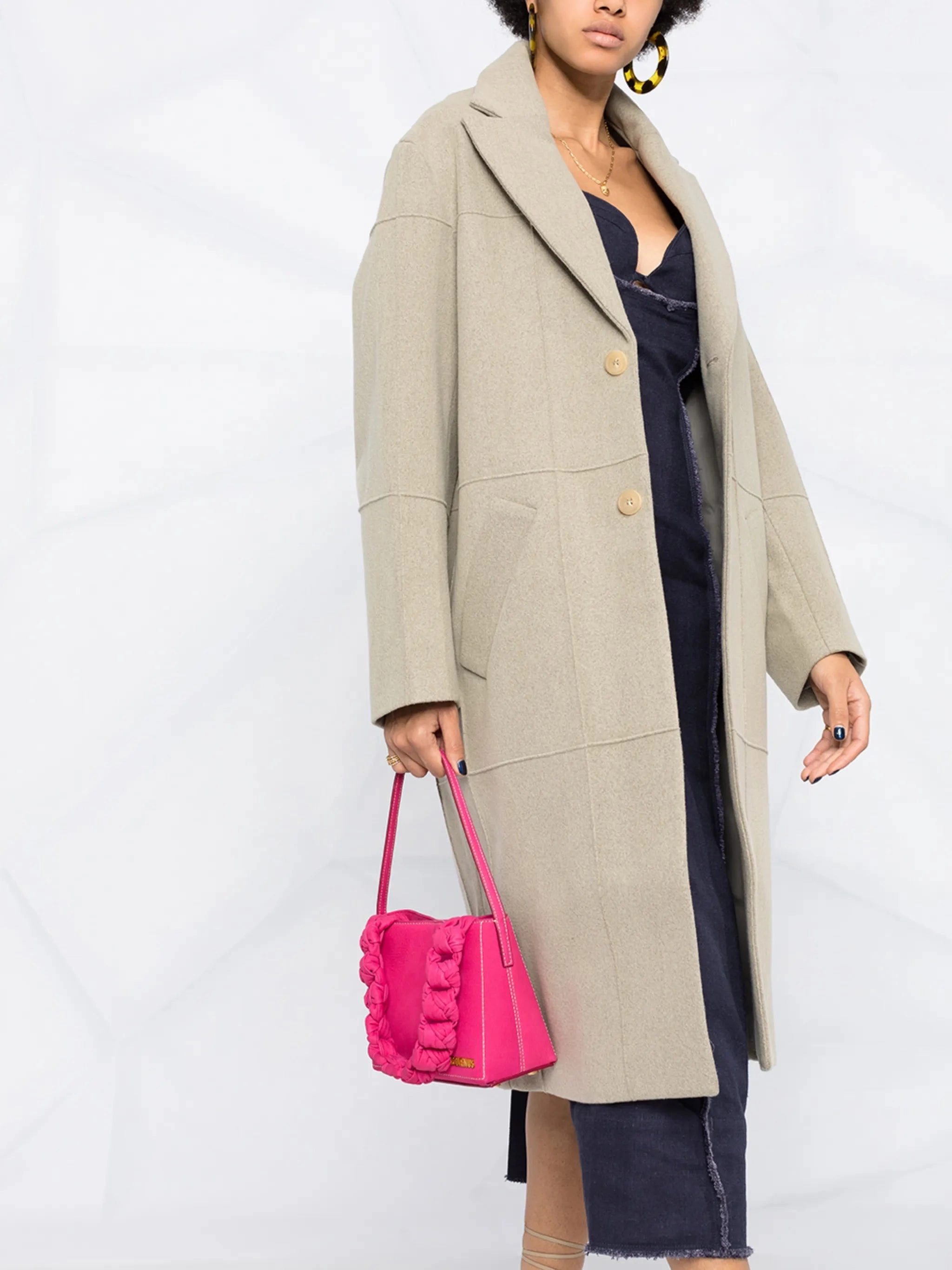 Long Wool Cashmere Coats Carro single-breasted coat