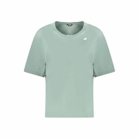 K-WAY Green Cotton Women T-Shirt Print Custom Shirts