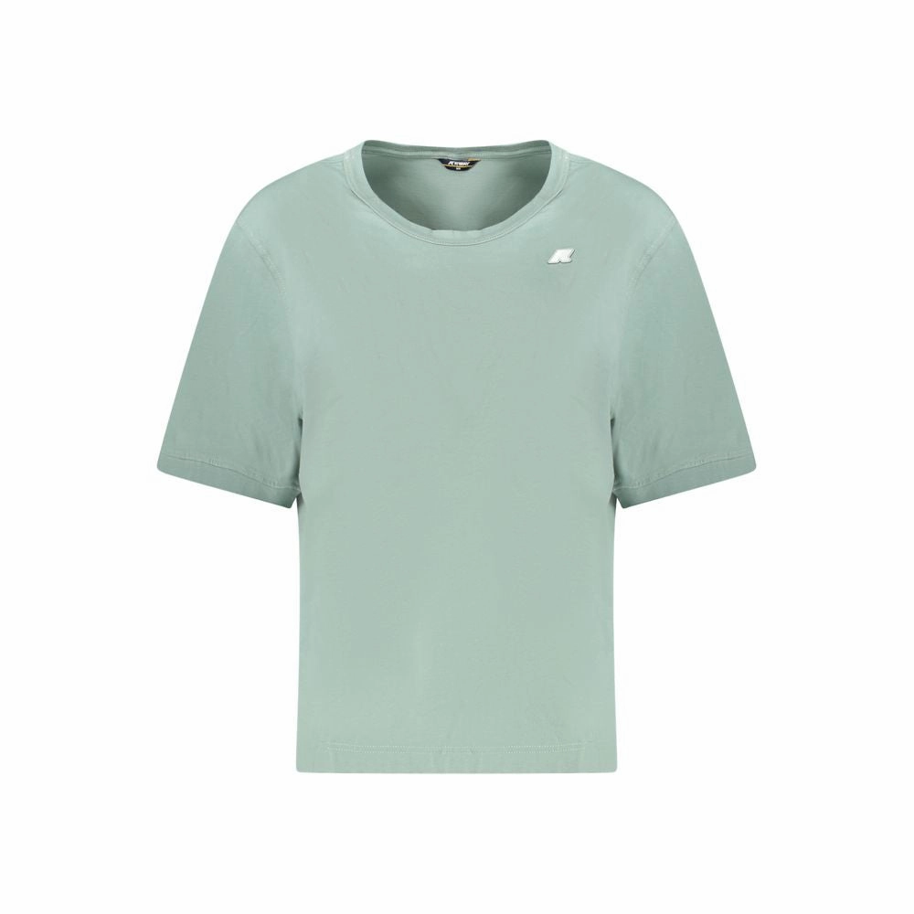 K-WAY Green Cotton Women T-Shirt Crewneck T Shirts