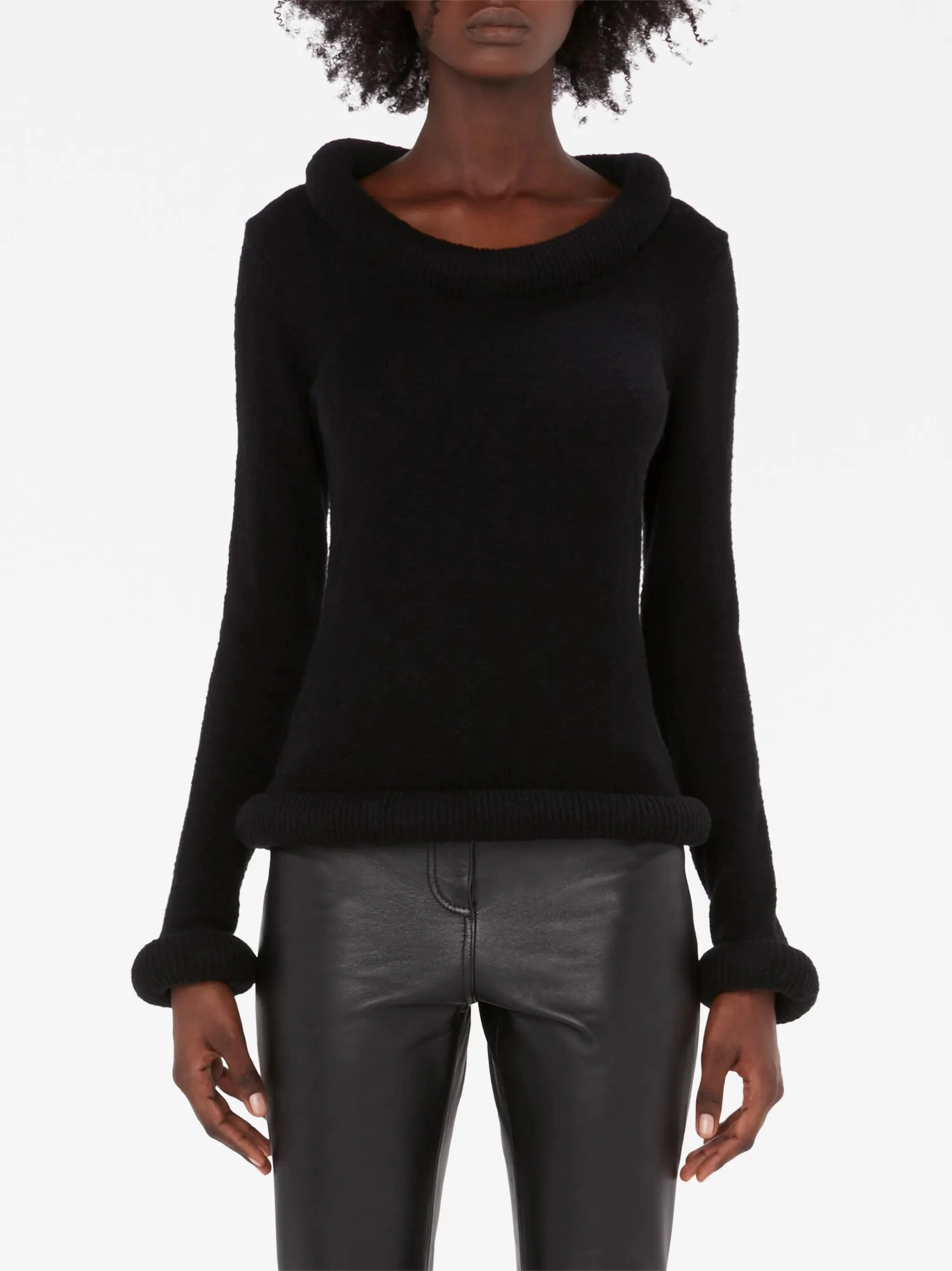 bumper-trim cotton jumper Sage Knitwear