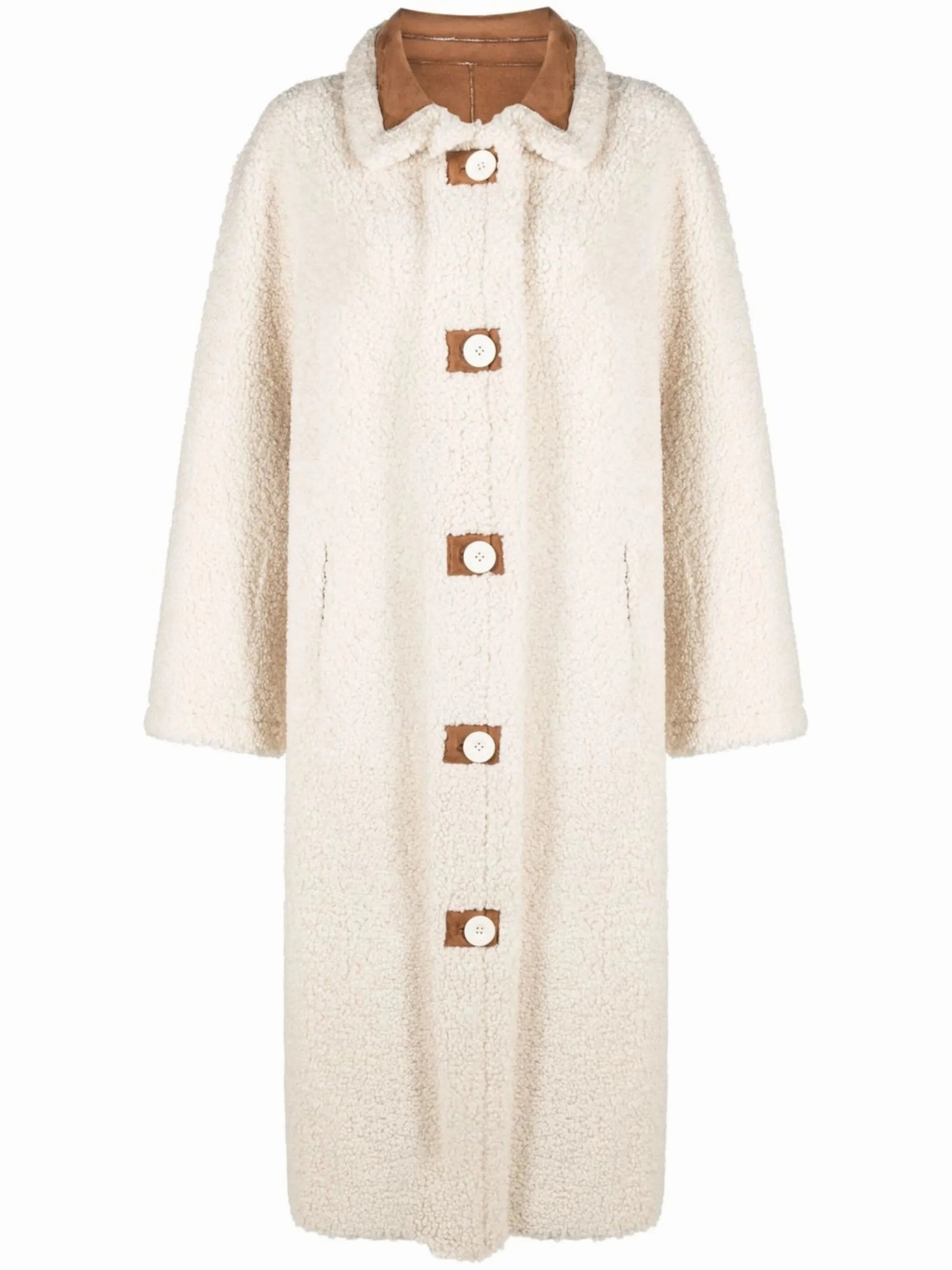 button-up faux-fur coat Coats For Larger Ladies