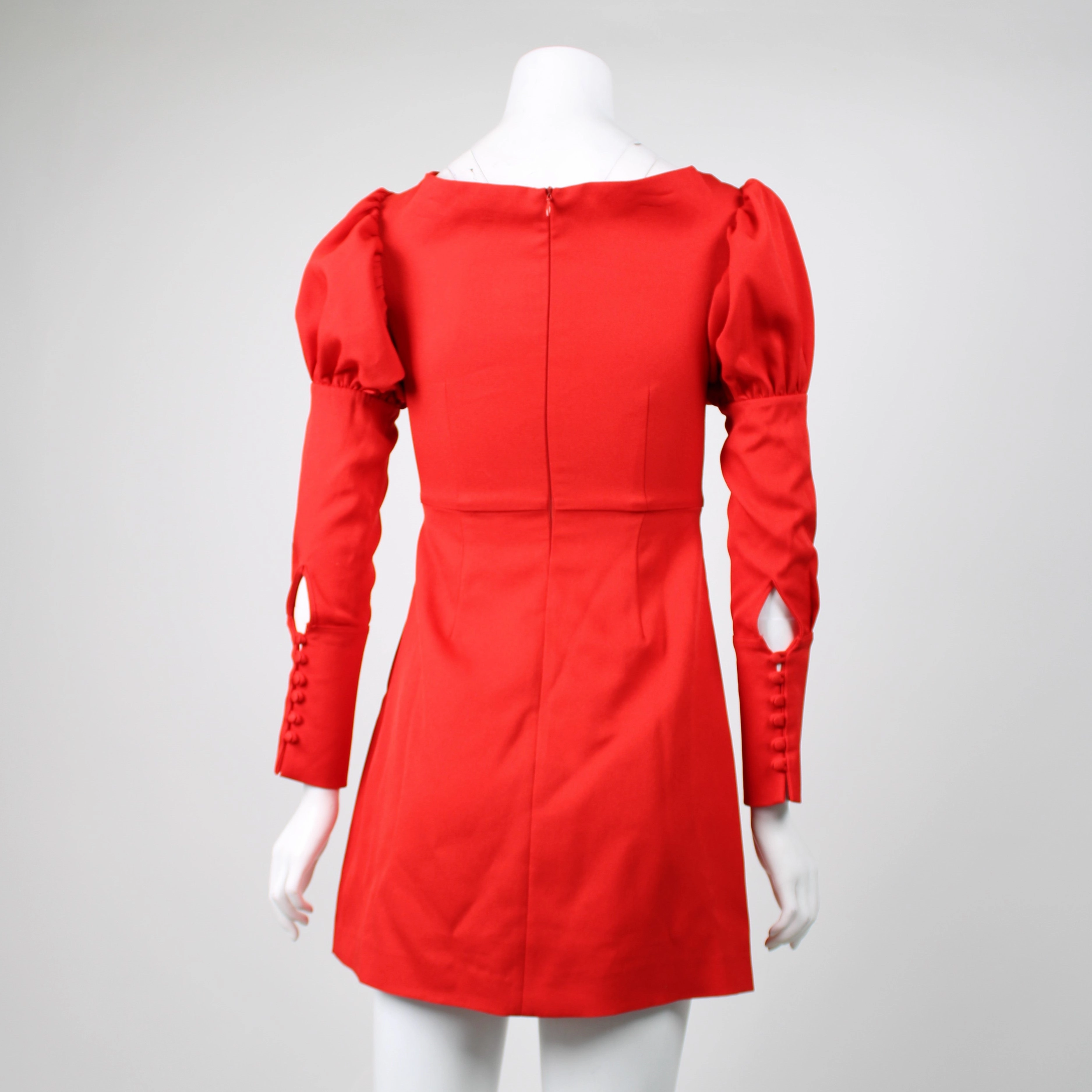 By Kane Red Mini Dress Cut Out Mesh Mini Dress