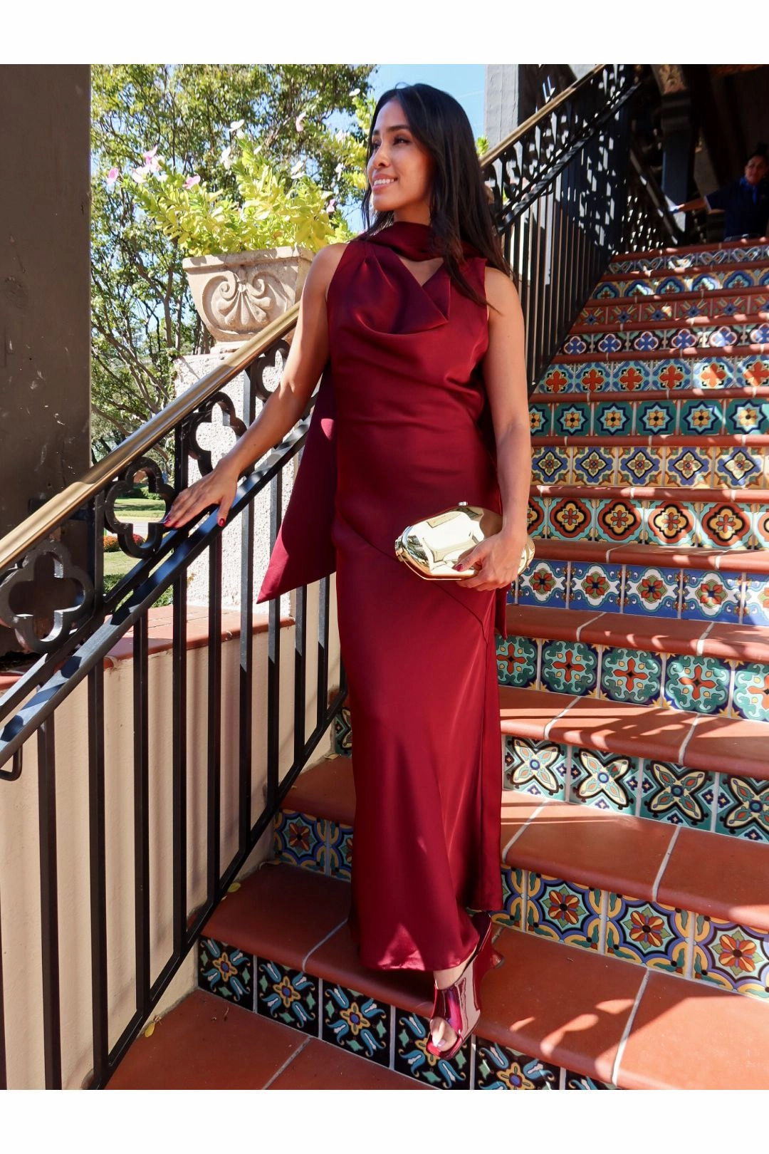 Cabernet Scarf Maxi Dress No Pattern Maxi Dress