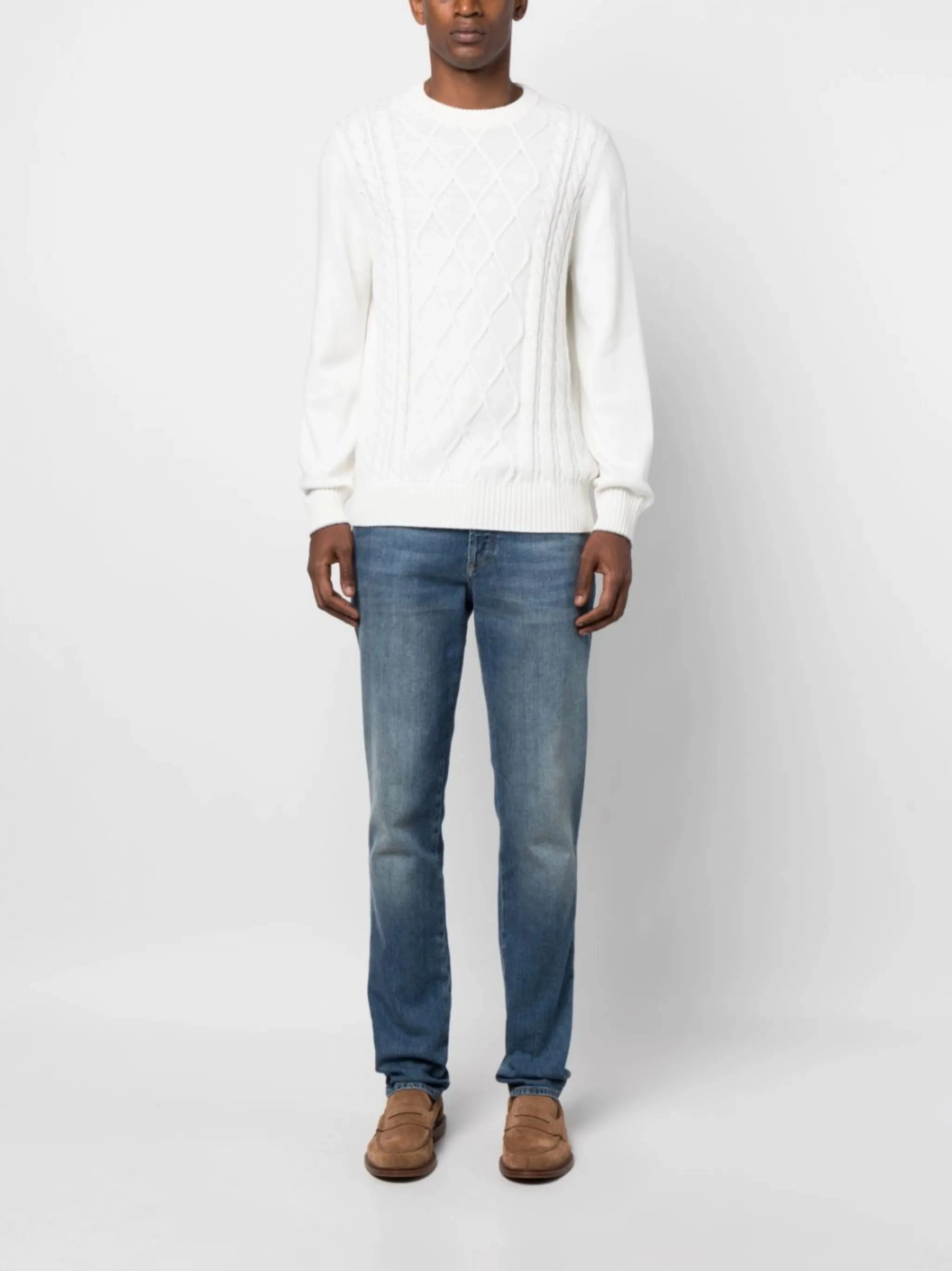 Knitwear Underwear cable-knit crew-neck jumper