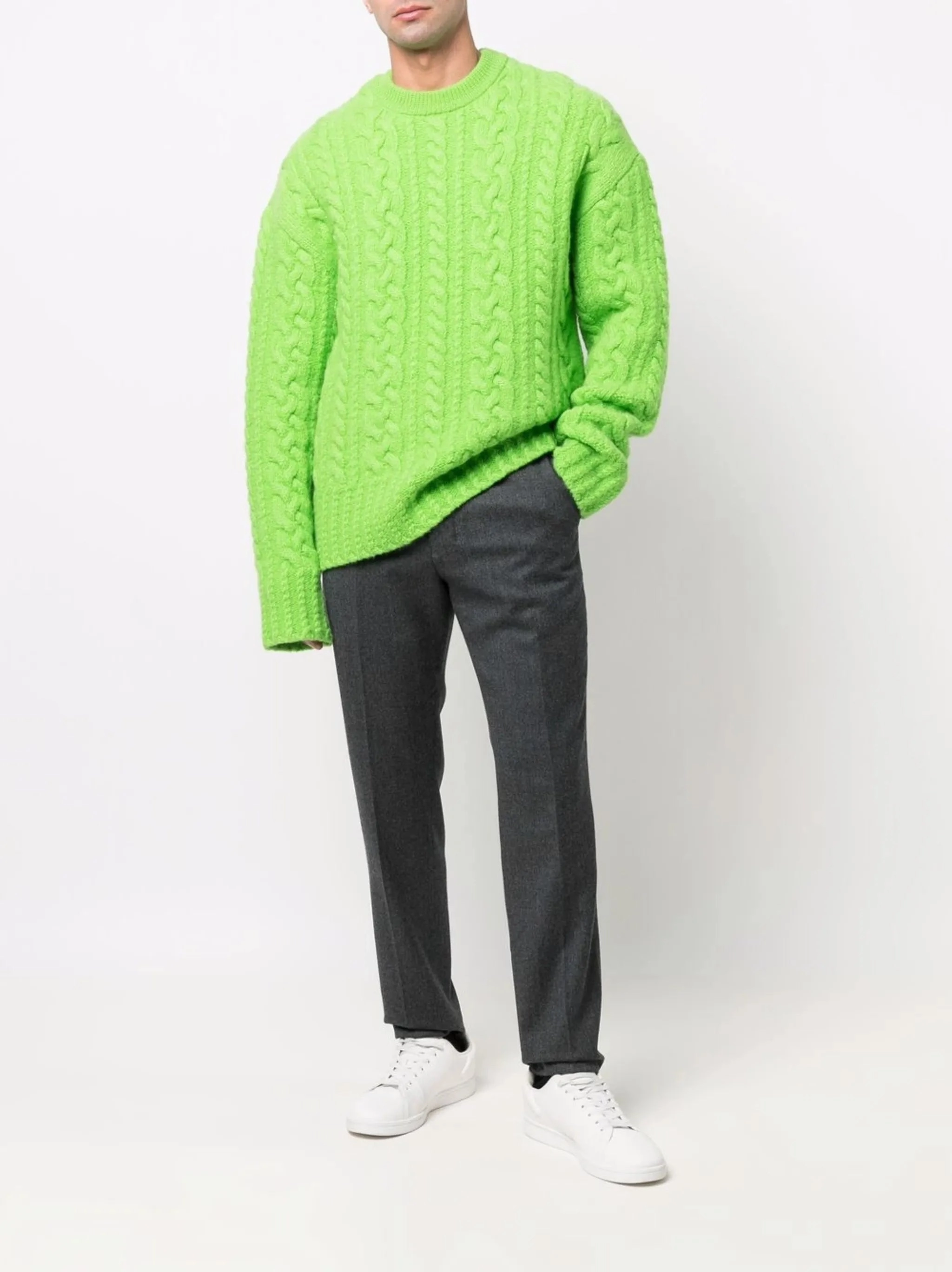 Knitwear Dryer cable-knit crew-neck jumper