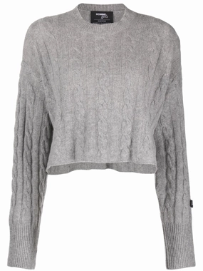 cable-knit cropped jumper G9c United Knitwear New York