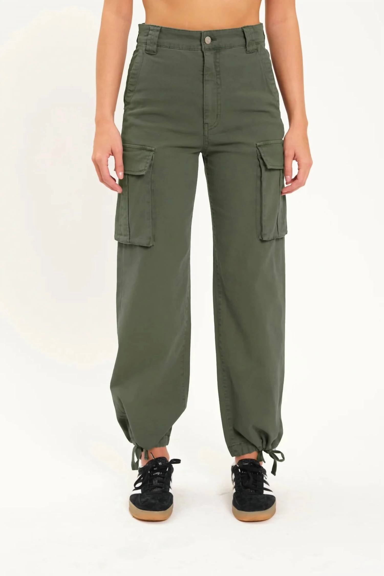 Cargo Pants With Stripe Cadet Cargo High Rise Cinch Hem Pants In Grass