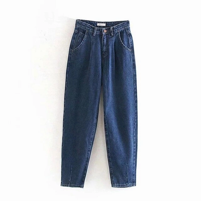 jeans woman Spring Fashion Women Solid Color High Waist Loose Pocket Button Casual Jeans pantalones vaqueros mujer #g4