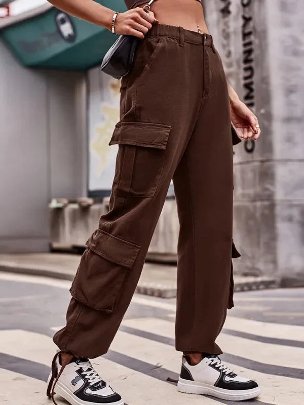 La Ligne Cargo Pants Athleisure Women Cargo Pants - Mid-Rise Drawstring Hem