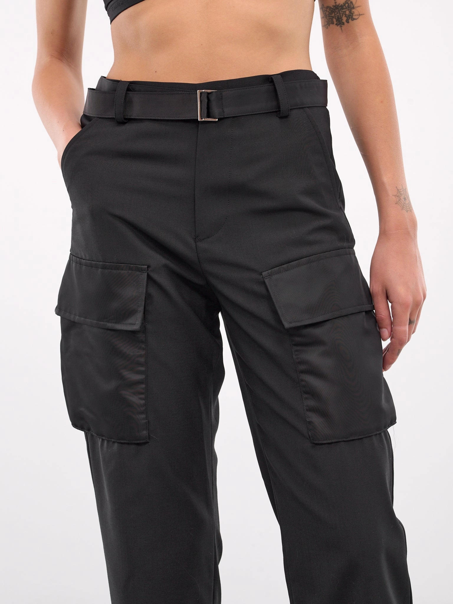 Suiting x Nylon Twill Pants (24-07512-001-BLACK) King Size Cargo Pants