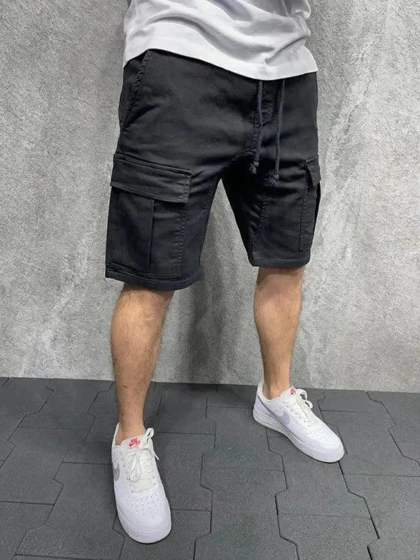 Fishing Cargo Pants Utilitarian Casual Men Cargo Shorts - Mid-Rise Drawstring