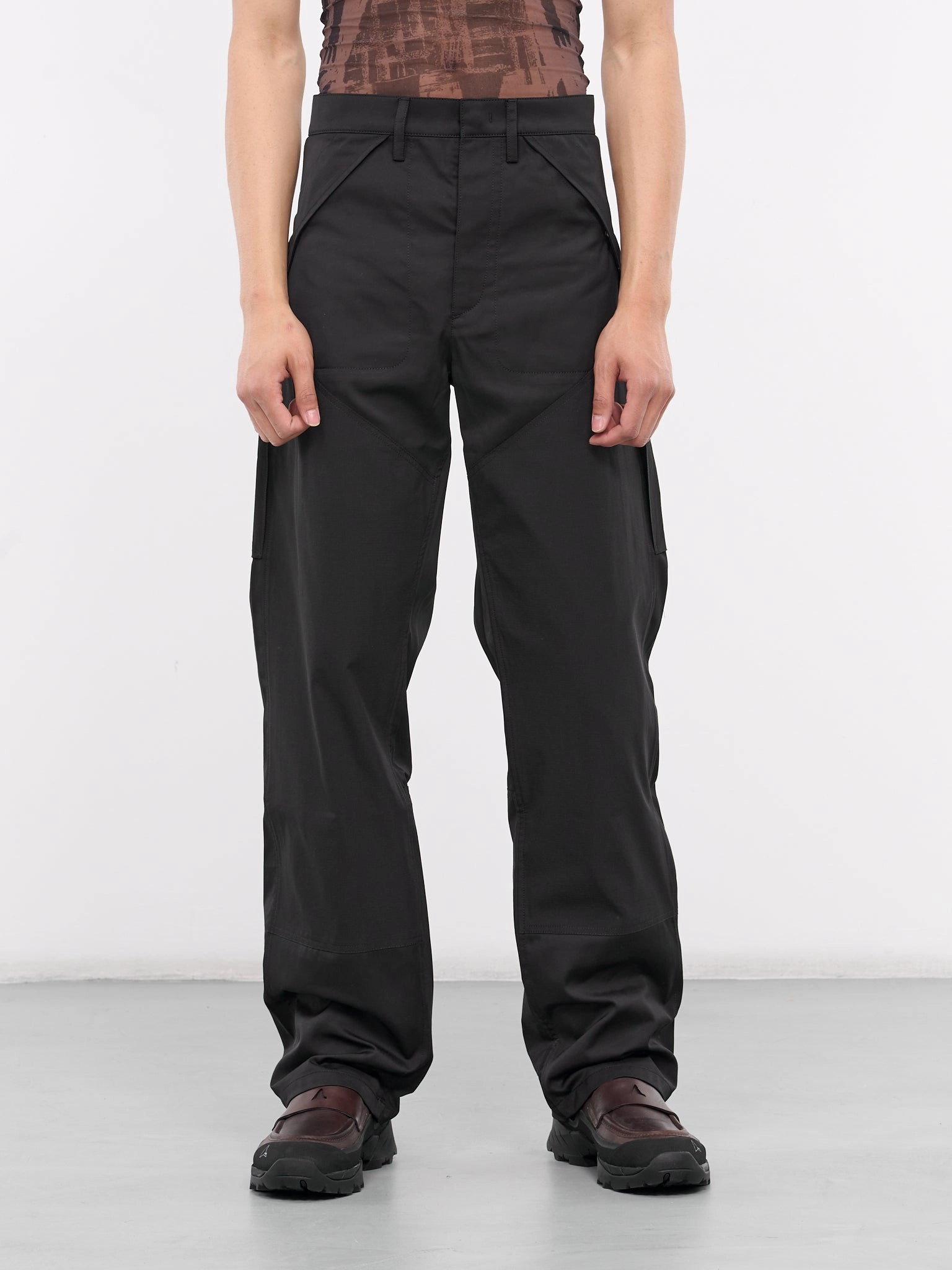 Stretch Cargo Pants With Pockets Cargo Trousers (RBMW069FA51-BLACK)