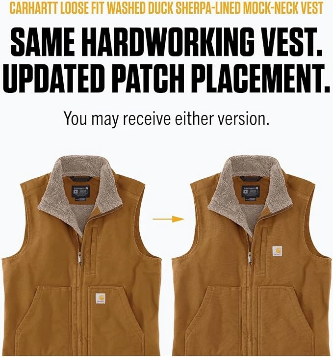 Design Sweatshirts Online Free Carhartt Men's 104277 Washed Duck Mock Neck Vest - Sherpa Lined