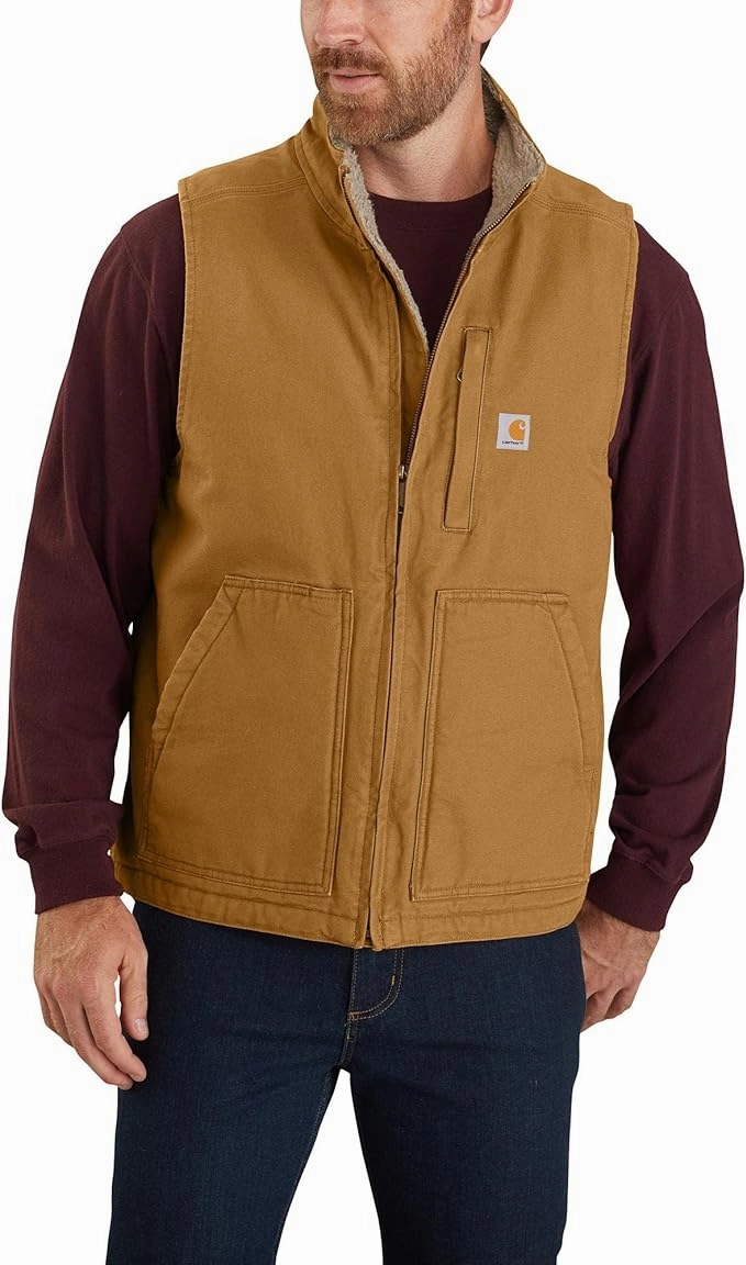 Carhartt Men's 104277 Washed Duck Mock Neck Vest - Sherpa Lined University Of Toledo Sweatshirts