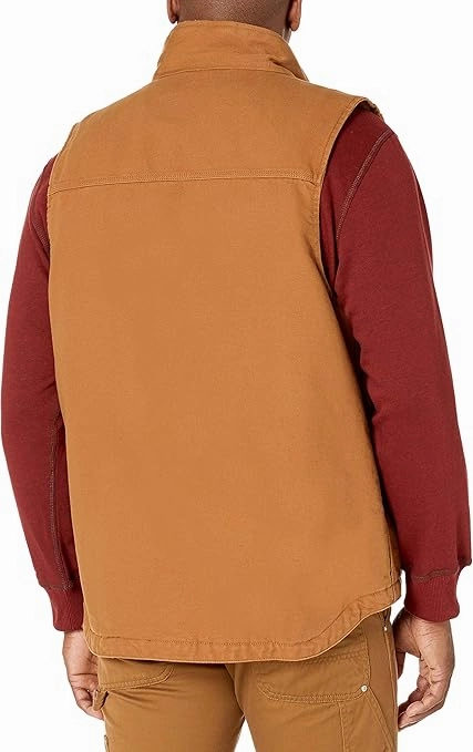 Carhartt Men's 104277 Washed Duck Mock Neck Vest - Sherpa Lined Alma Mater Sweatshirts