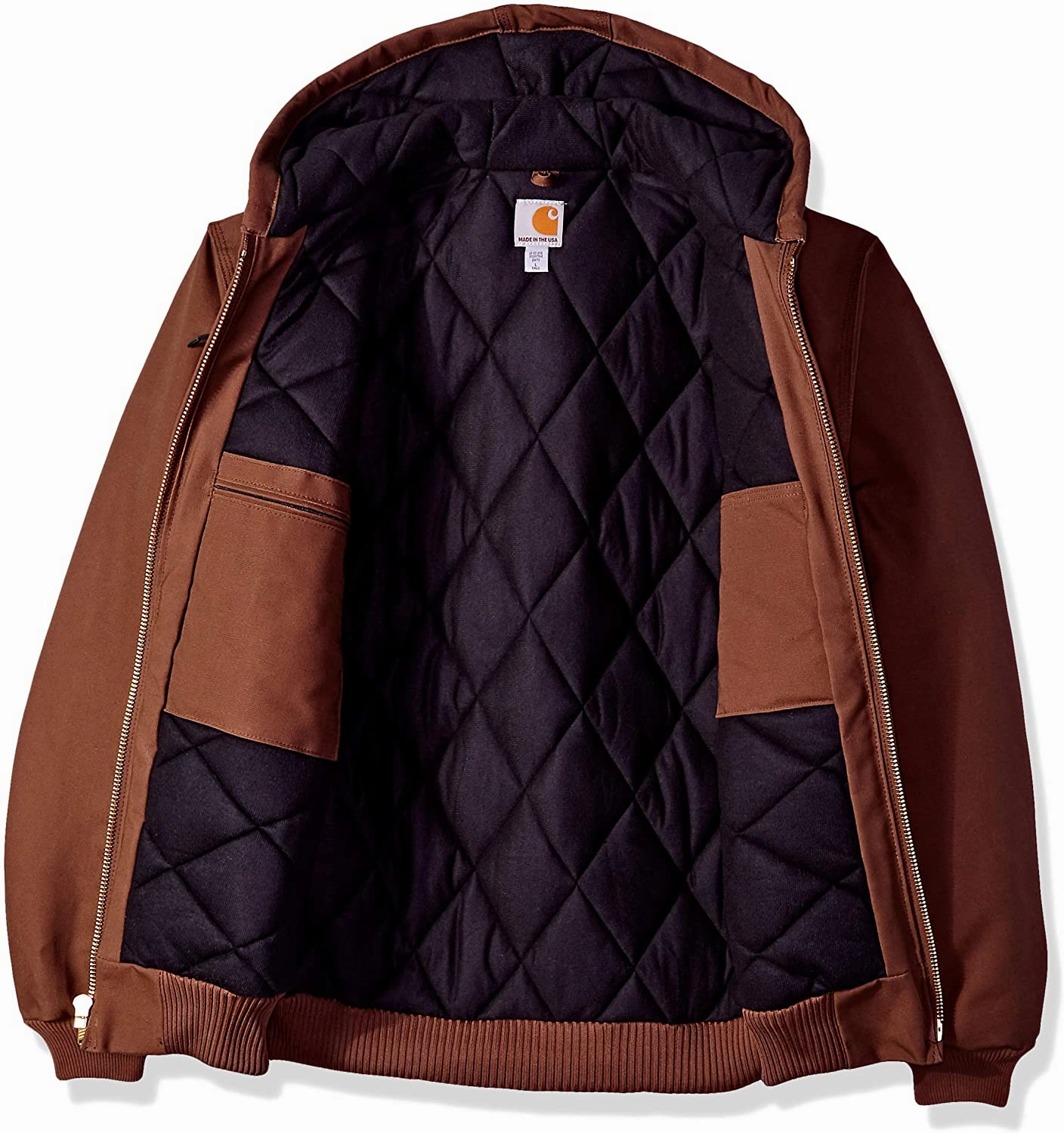 Calf Length Coats Carhartt Men's Quilted Flannel Lined Duck Active Jacket