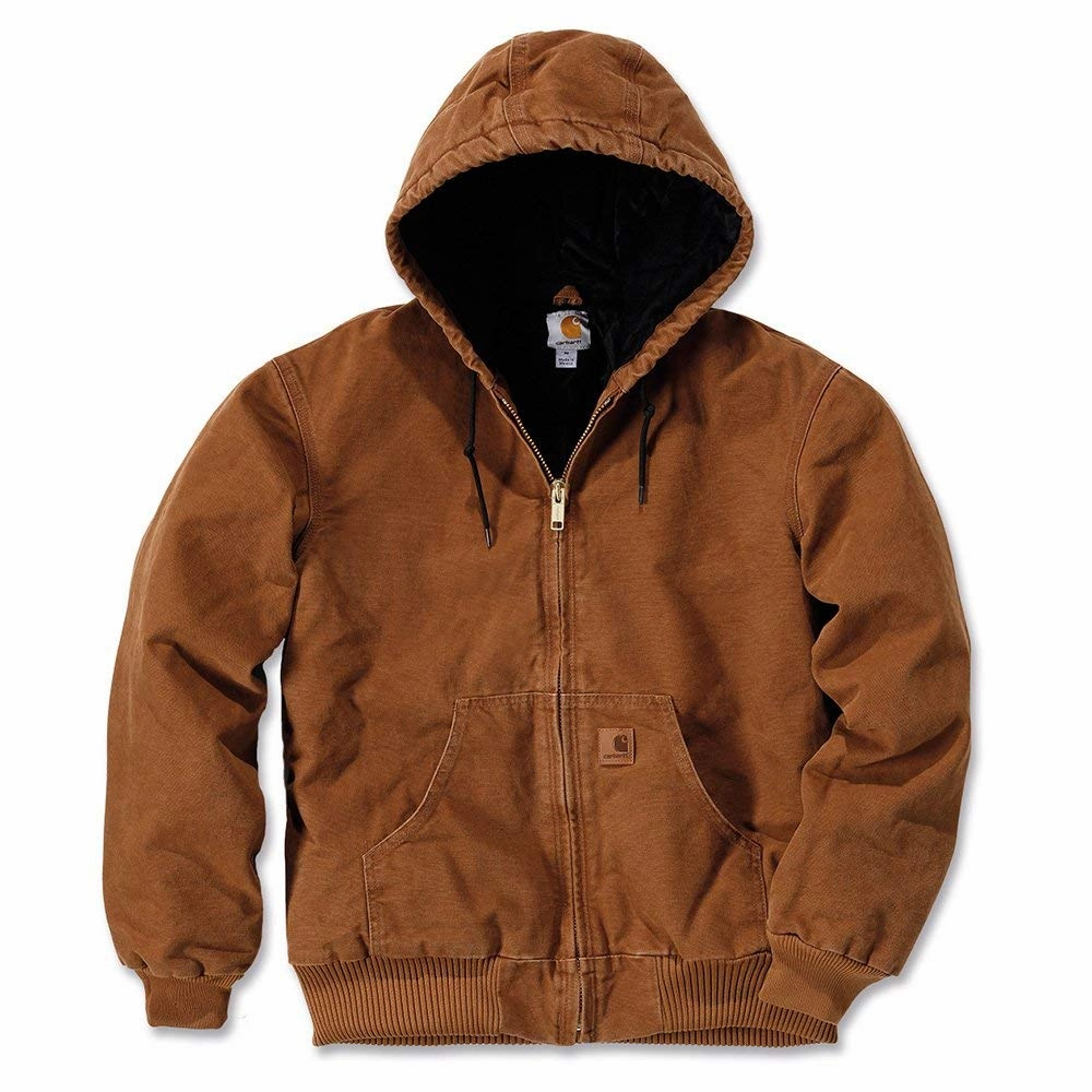 Carhartt Men's Quilted Flannel Lined Sandstone Active Jacket Best Coats For Pregnancy