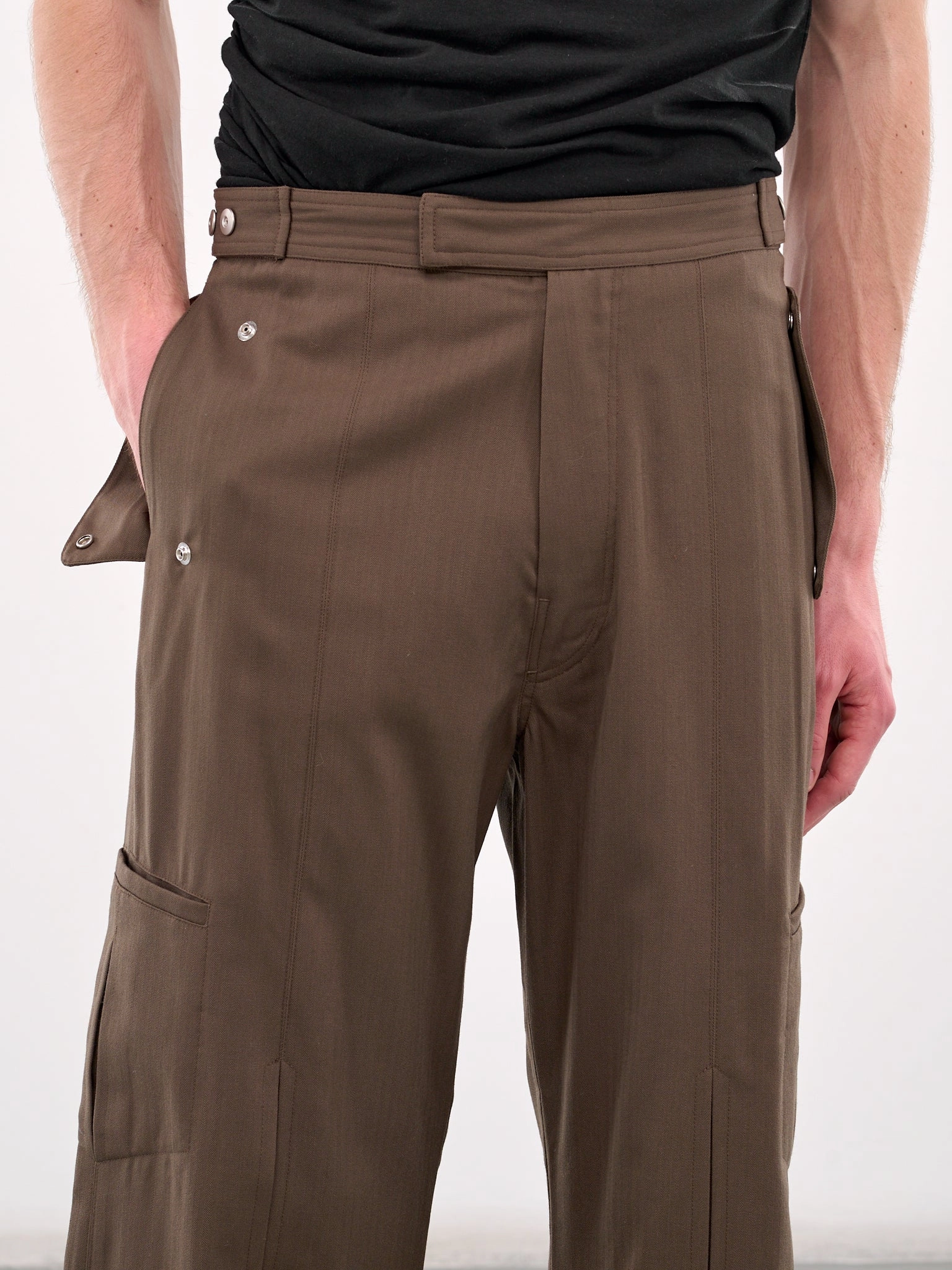 Nicole Miller Linen Cargo Pants Carol Trousers (TRS-103-01-SAND)