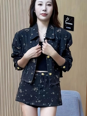 Casual Jackets for Women  Retro Floral Print Short Denim Good Jean Jackets